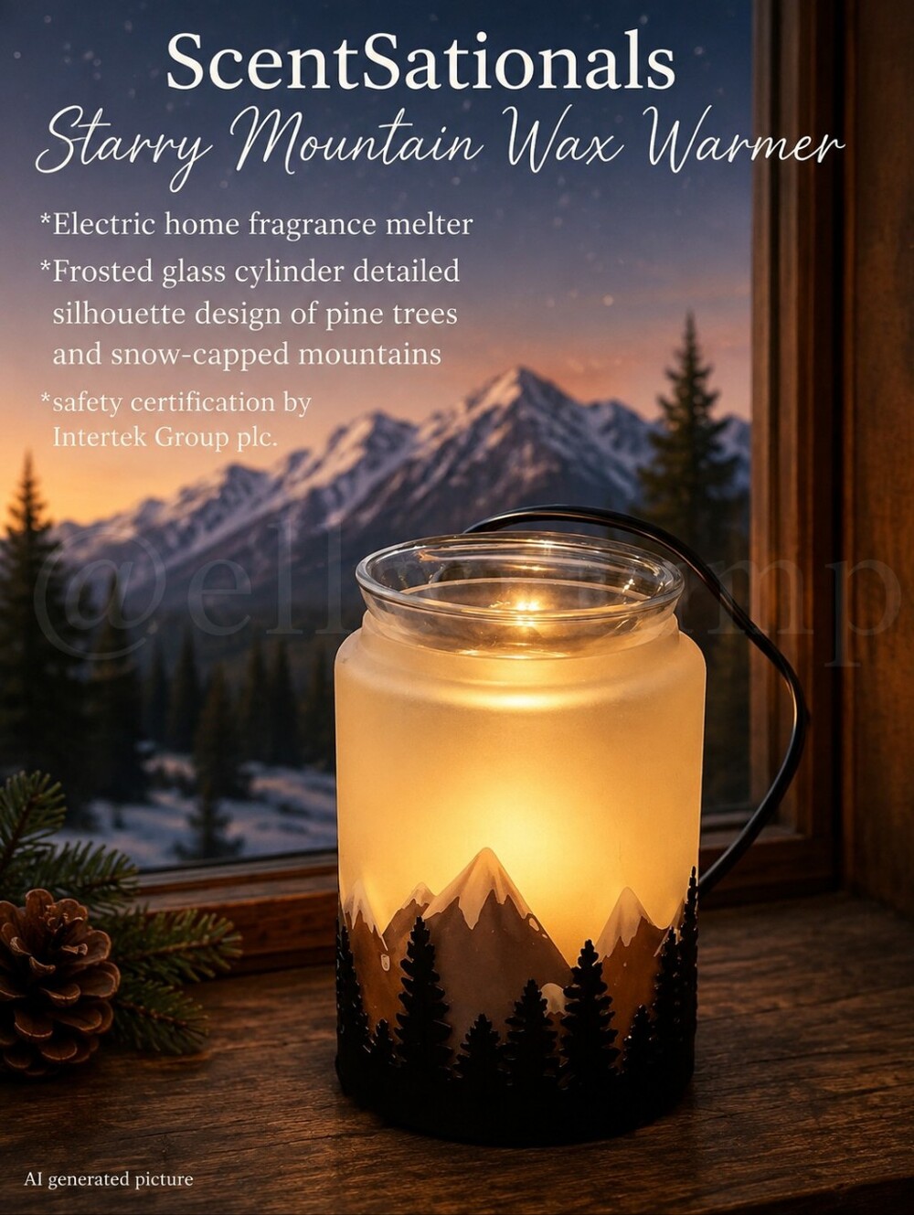 ScentSationals Starry Mountain Electric Wax Warmer by Intertek